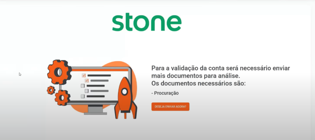 Tela do Internet Banking informando documentos faltantes para a análise de crédito